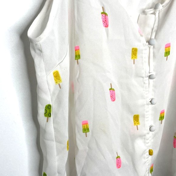 Japna Popsicle Print Tank Top Cami Camisole White Size -Small- Condition is NEW - Picture 4 of 7
